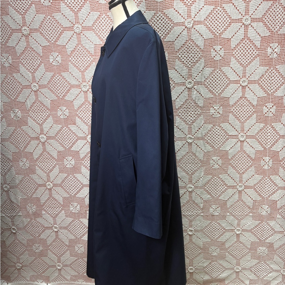 Aquascutum London Vintage Raincoat Navy Aqua 5 Waterproof Trench Coat - Picture 7 of 12